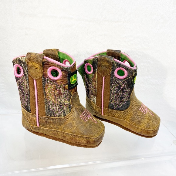 Baby Infant Dan Post John Deere Leather Boots 3M - Picture 4 of 8